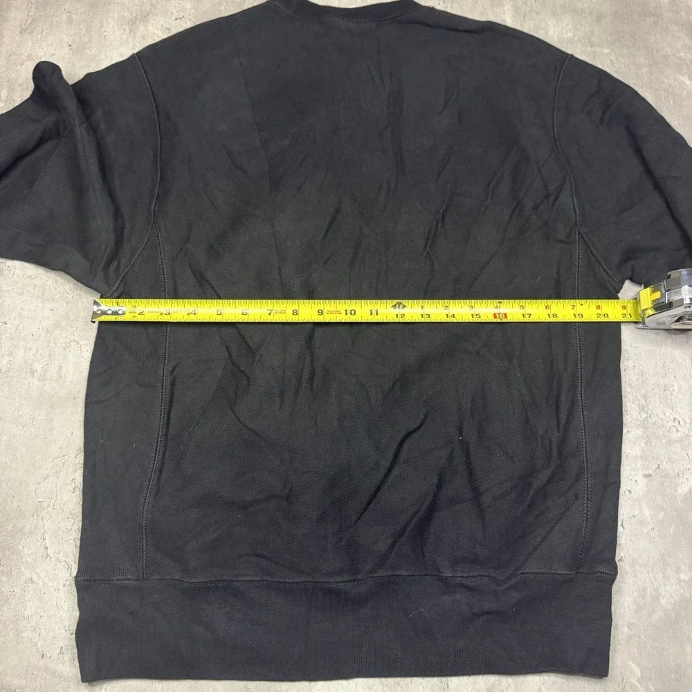 Champion Reverse Weave Sweatshirt Mens M Black Crewneck Emotionally Exausted